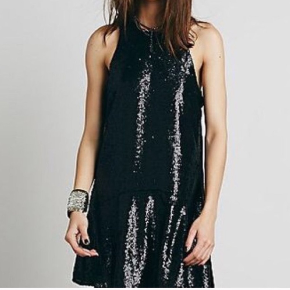 Free People Liquid Shine Mini Dress